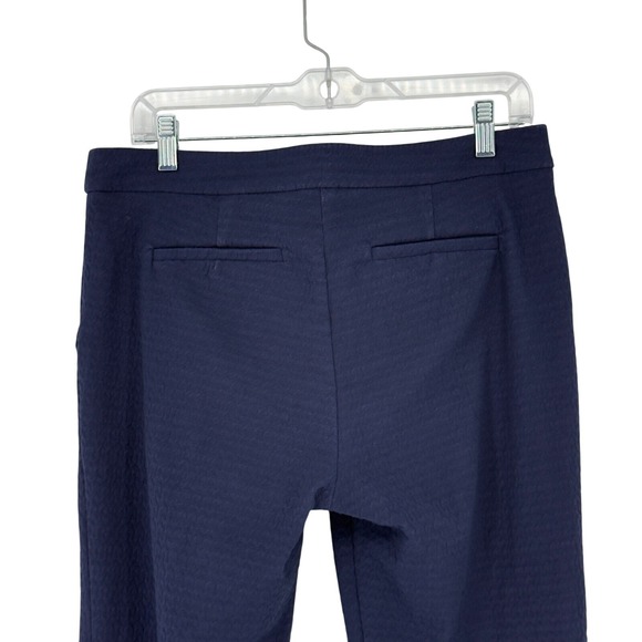 Trina Turk 8 Navy Textured Slim Leg Dress Pants Career Trousers Workwear - Picture 8 of 11